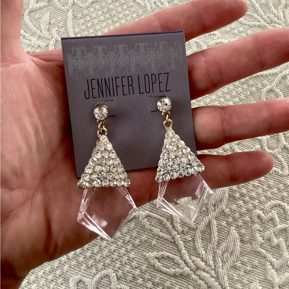 Jennifer Lopez Rhinestone and Lucite Earrings